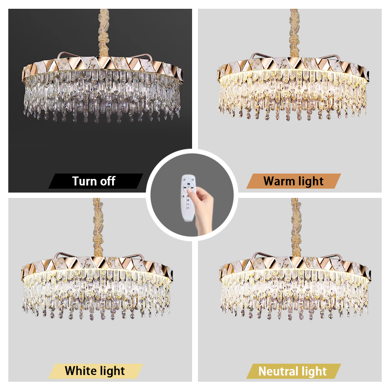 Rustic Home Chandeliers Round Crystal Pendant Light Fixtures Creative Lighting LED Ceiling Hanging Light