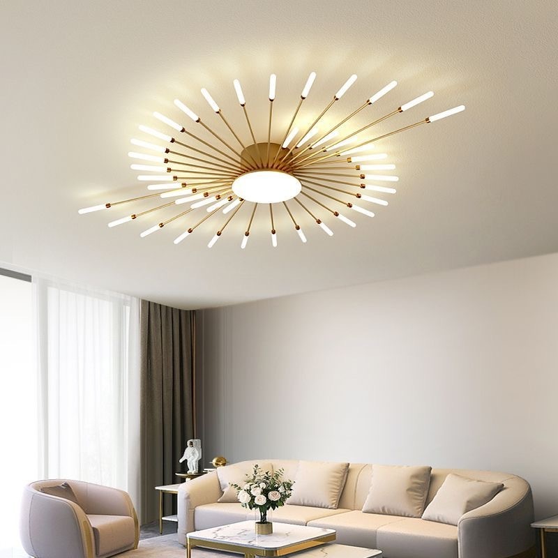 JS Lighting Indoor Creative Fireworks Acrylic Ceiling Lamps For Bedroom Living Room Modern Adjustable LED Chandelier Lights