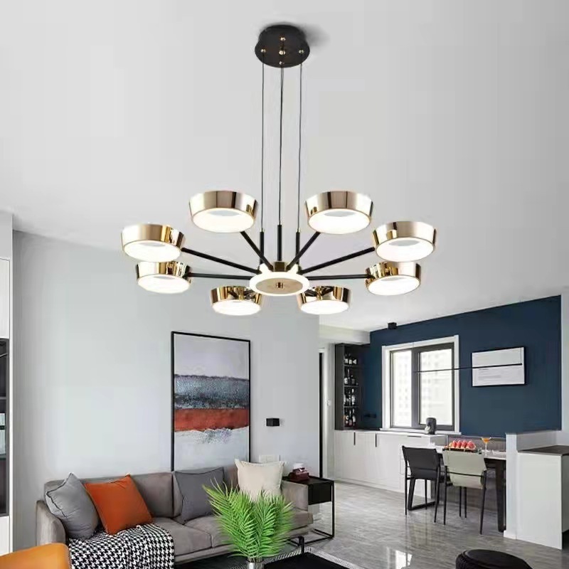 Mid-Century Modern Ceiling Light Fixture Sputnik Chandelier Industrial Semi Recessed Mount Pendant Light for Kitchen Dining