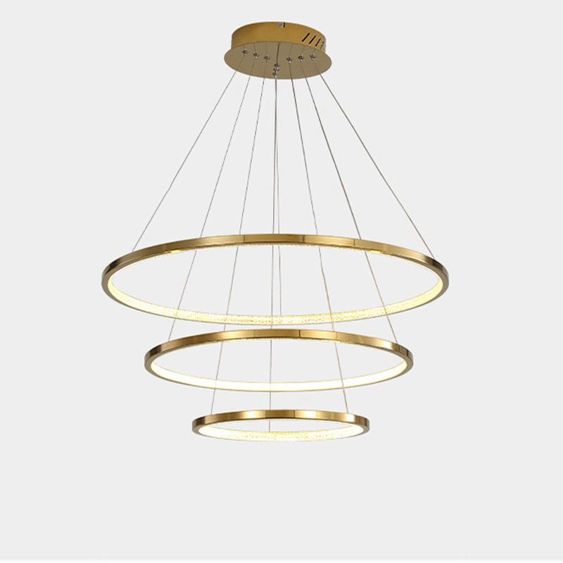 Modern LED Chandelier with Acrylic Shade,Round LED Chandelier  Brushed Nickel Fixture, Kitchen Island, Din