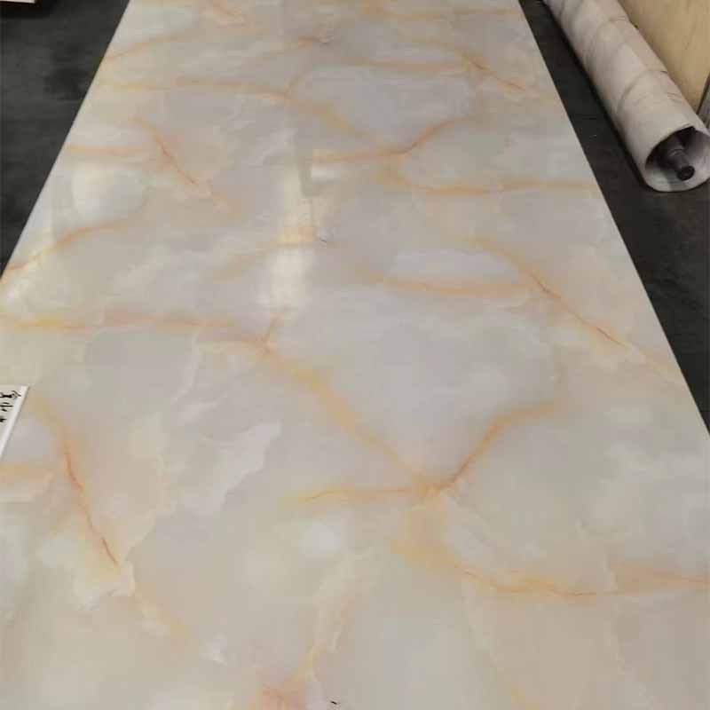 PVC wall panel Material High Glossy 3Mm Pvc Marble Sheet Panel uv wall  pu stone panel  For home Decoration