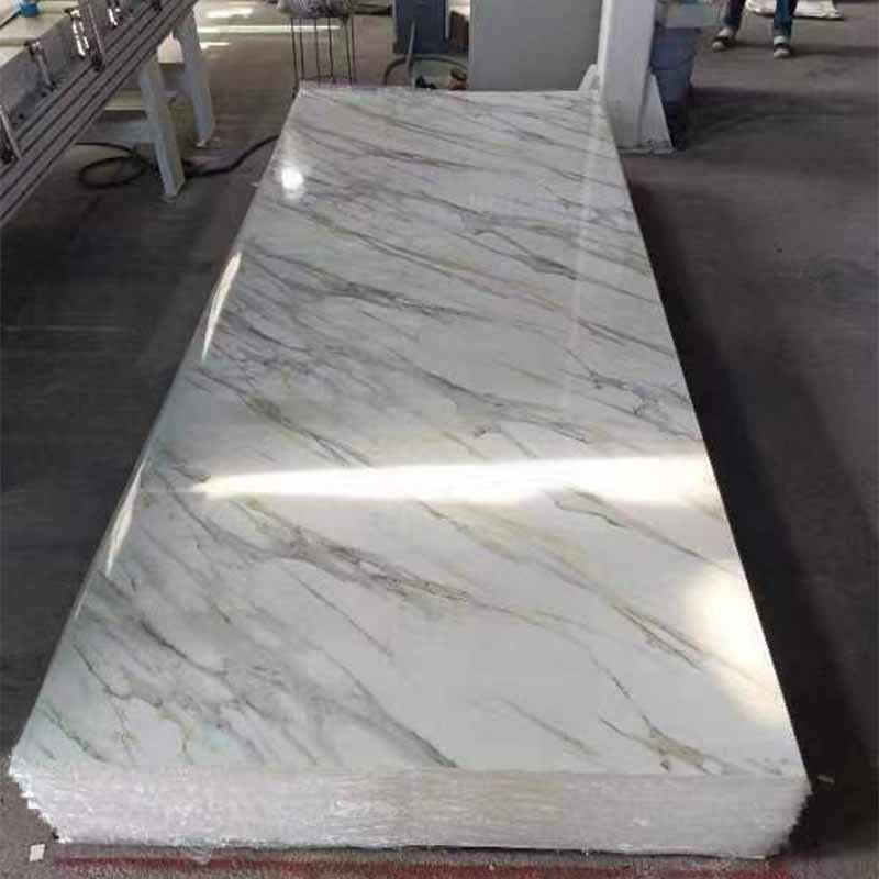 PVC wall panel Material High Glossy 3Mm Pvc Marble Sheet Panel uv wall  pu stone panel  For home Decoration