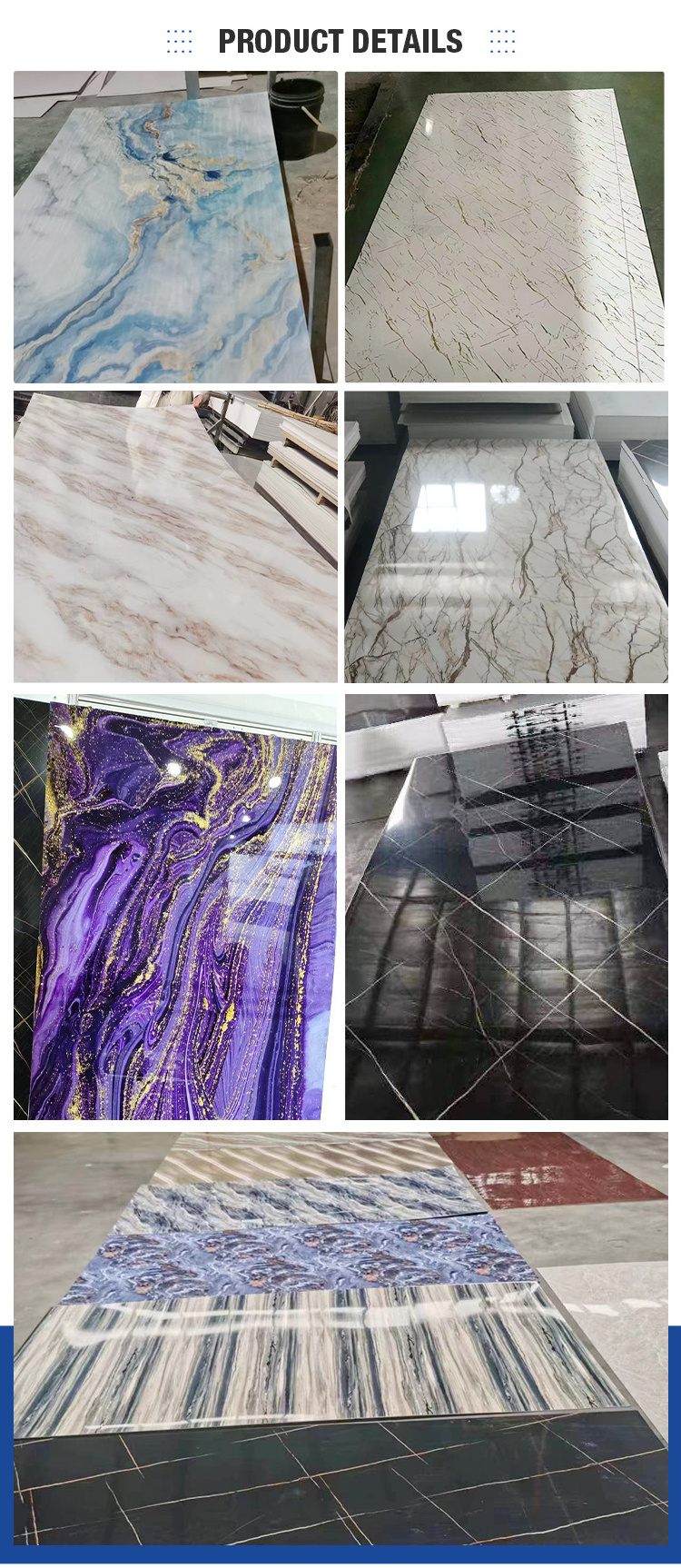 PVC Marble Board UV Coating Imitation Plastic Marble Sheet For Wall Panel Decoration