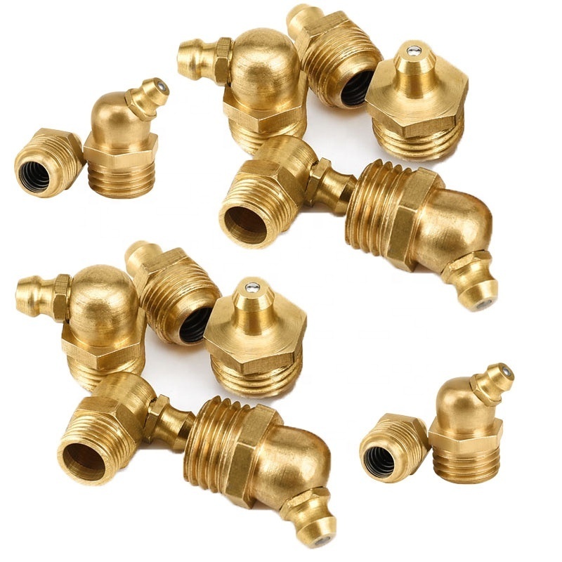 Brass/304 Stainless Steel  M6 M8 M10 3/8 1/4 Thread Grease Fitting Nipple straight Grease Nipple For Car