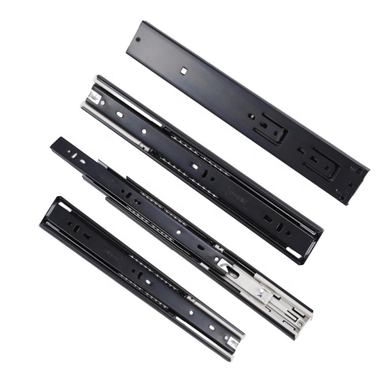 Black Soft Close Drawer Slides 24 Inch Cabinet Drawer Slides Metal Rear Mounting Brackets for Face Frame Cabinets