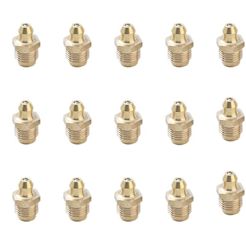 Brass/304 Stainless Steel  M6 M8 M10 3/8 1/4 Thread Grease Fitting Nipple straight Grease Nipple For Car