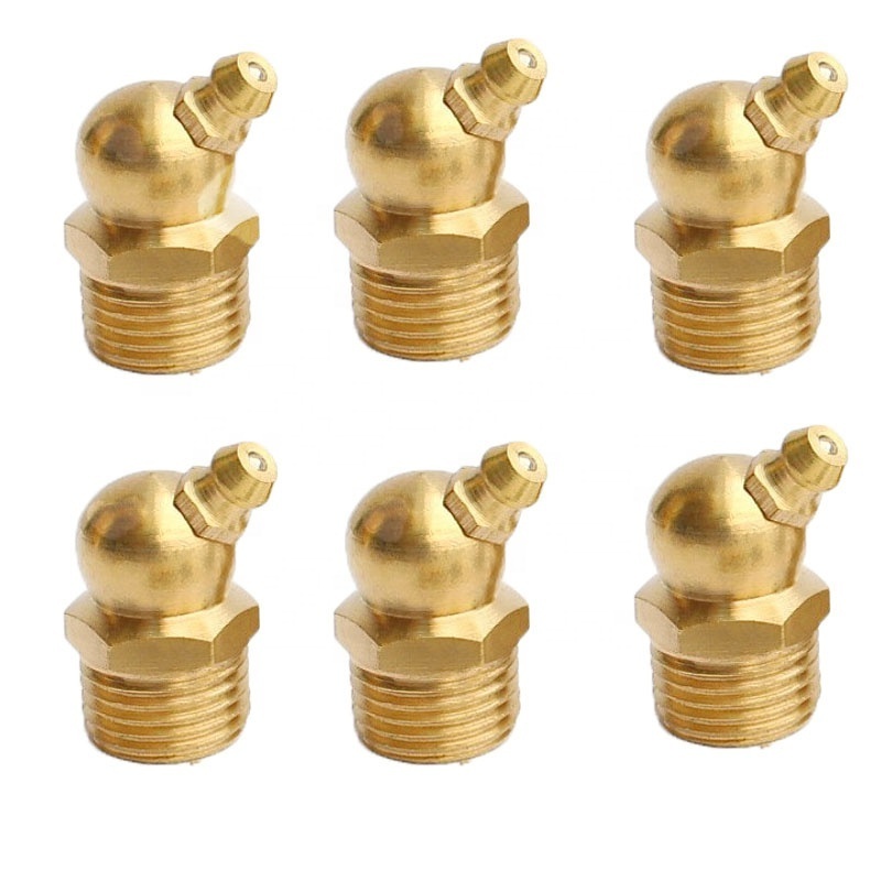 Brass/304 Stainless Steel  M6 M8 M10 3/8 1/4 Thread Grease Fitting Nipple straight Grease Nipple For Car