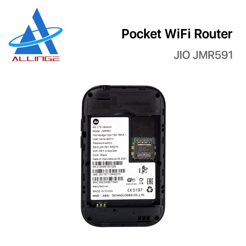 ALLINGE DRD2075 JIO JMR591 Mini Router Mobile Wifi Pocket Modem 4G LTE Wireless Router with SIM Card