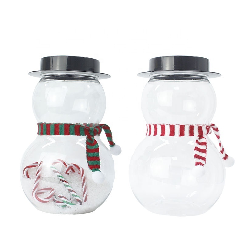 Christmas Snowman shape clear pet plastic candy container bottle 3000ml