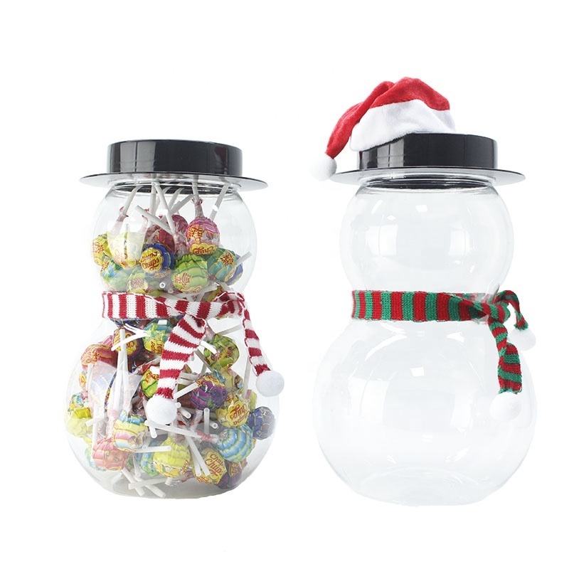 Christmas Snowman shape clear pet plastic candy container bottle 3000ml