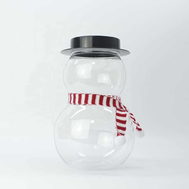 Christmas Snowman shape clear pet plastic candy container bottle 3000ml