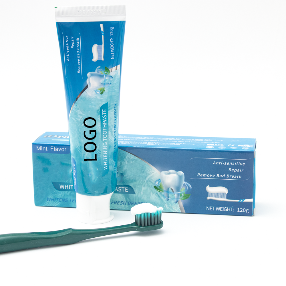 OEM private label tooth paste fluoride free gum bleeding anti sensitivity whitening herbal salted toothpaste