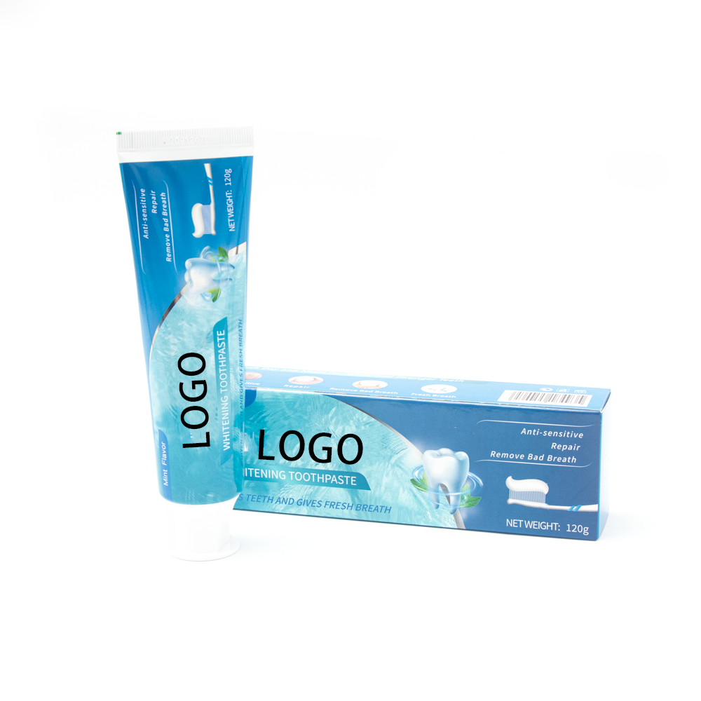 OEM private label tooth paste fluoride free gum bleeding anti sensitivity whitening herbal salted toothpaste