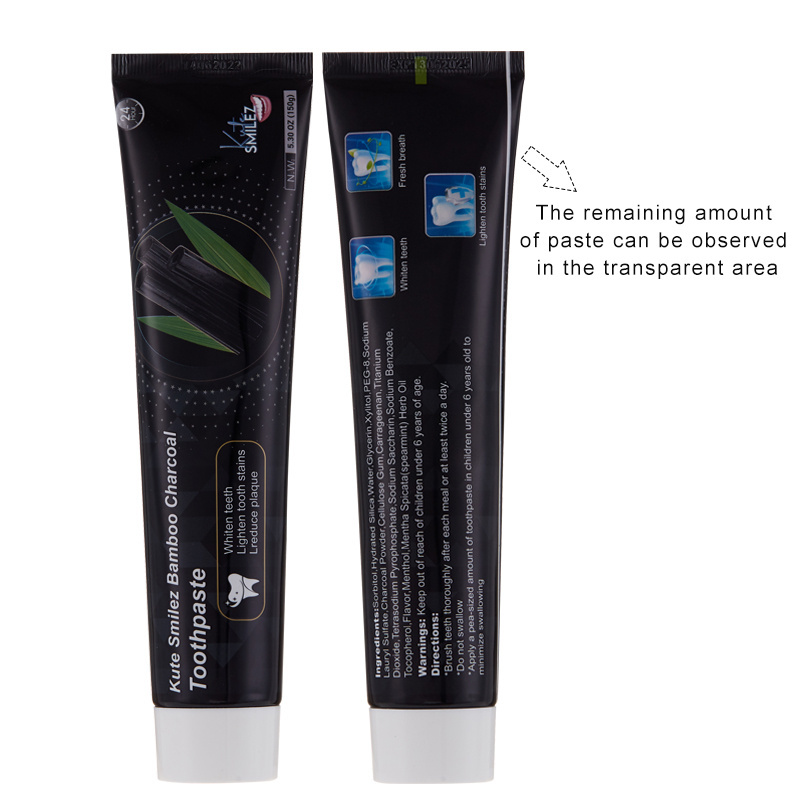 Wholesale OEM Private Label Natural Organic Tooth Whitening Bamboo Charcoal Toothpaste Manufacturer