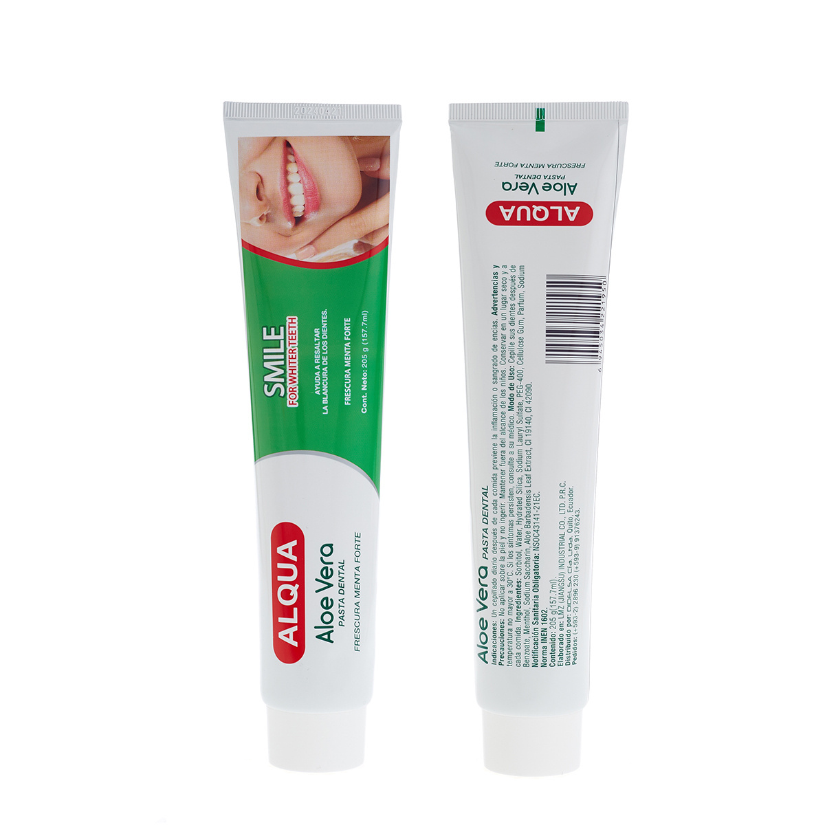 Free sample OEM / ODM custom 100g /150g / 205g fresh breath fluoride free teeth whitening aloe vera toothpaste