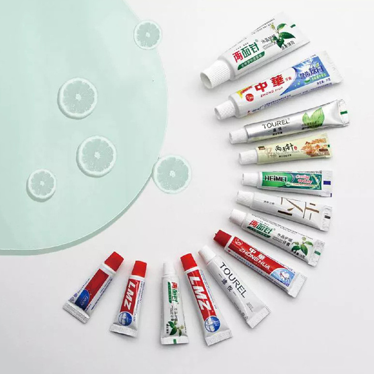 Wholesale cheap price OEM 3g / 5g / 6g / 10g / 15g / 20g / 25g disposable hotel travel size mini toothpaste