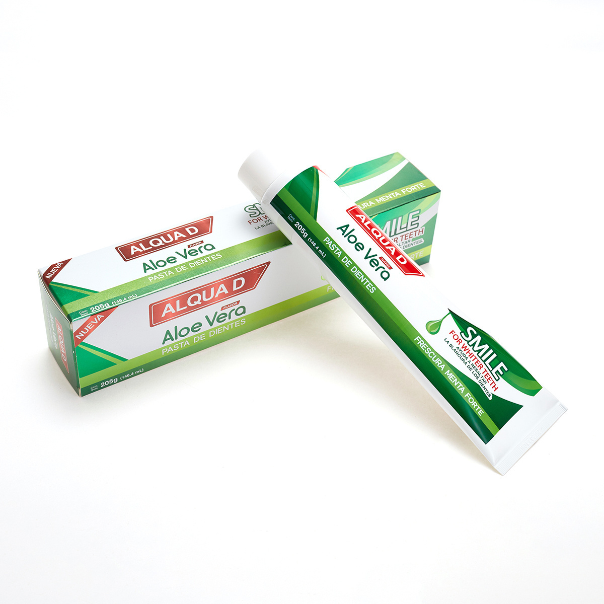 Custom fluoride free 100g /150g / 205g stain removal enamel repair teeth whitening aloe vera toothpaste