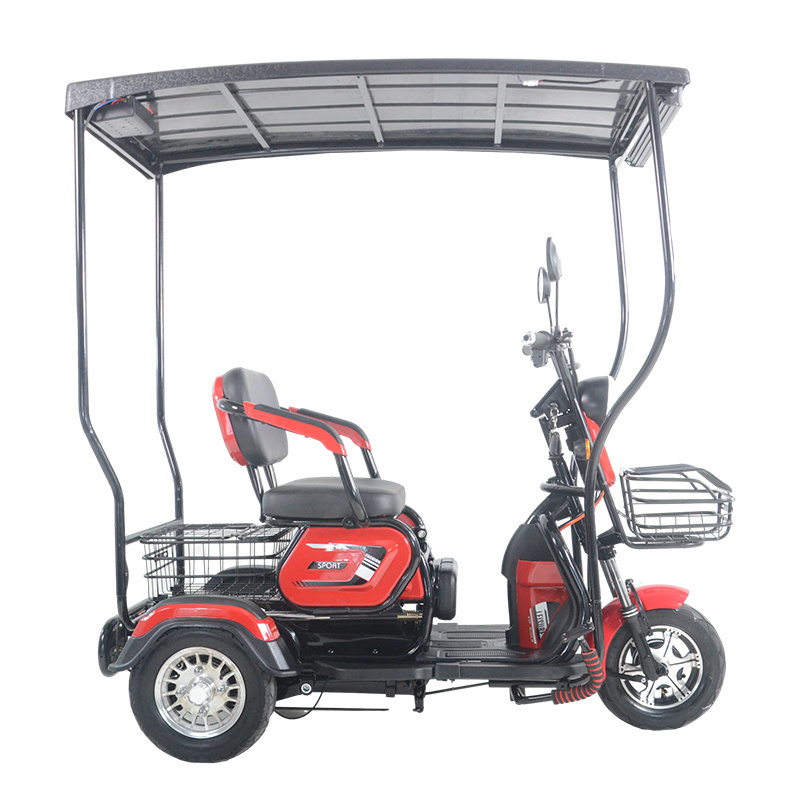 High Quality  3 Wheel Electric Tricycle LCD Display Solar Powered Electric Tricycle  solar motorcycle