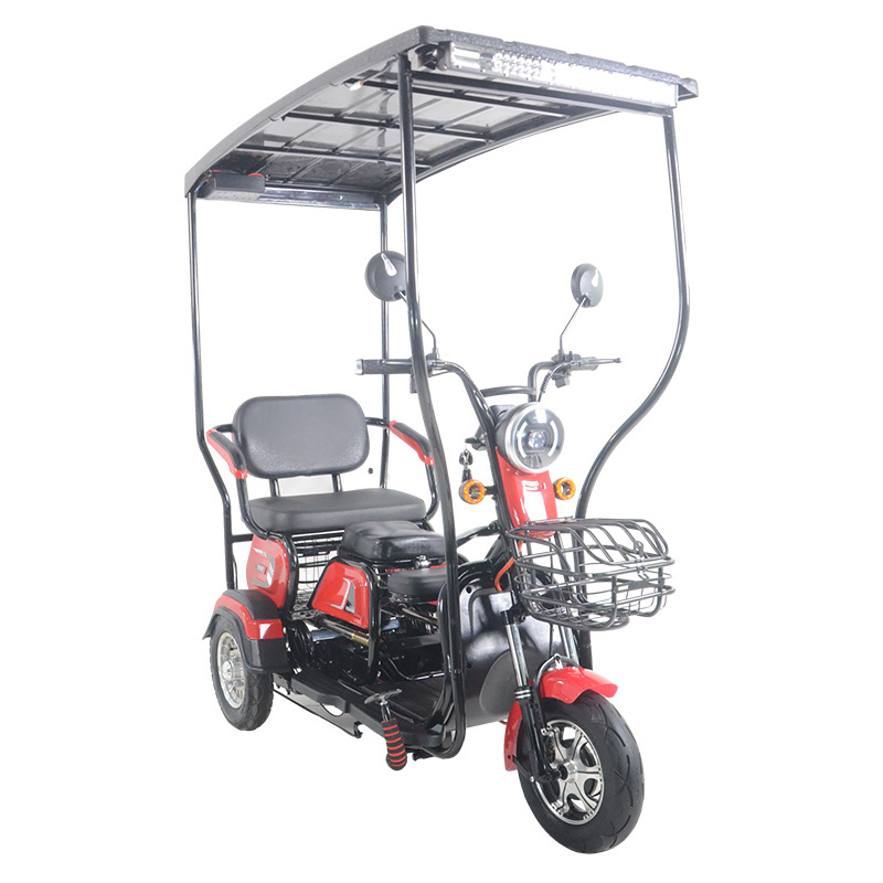 High Quality  3 Wheel Electric Tricycle LCD Display Solar Powered Electric Tricycle  solar motorcycle