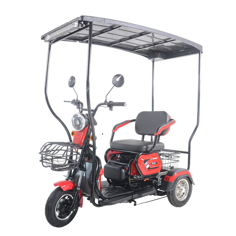 High Quality  3 Wheel Electric Tricycle LCD Display Solar Powered Electric Tricycle  solar motorcycle