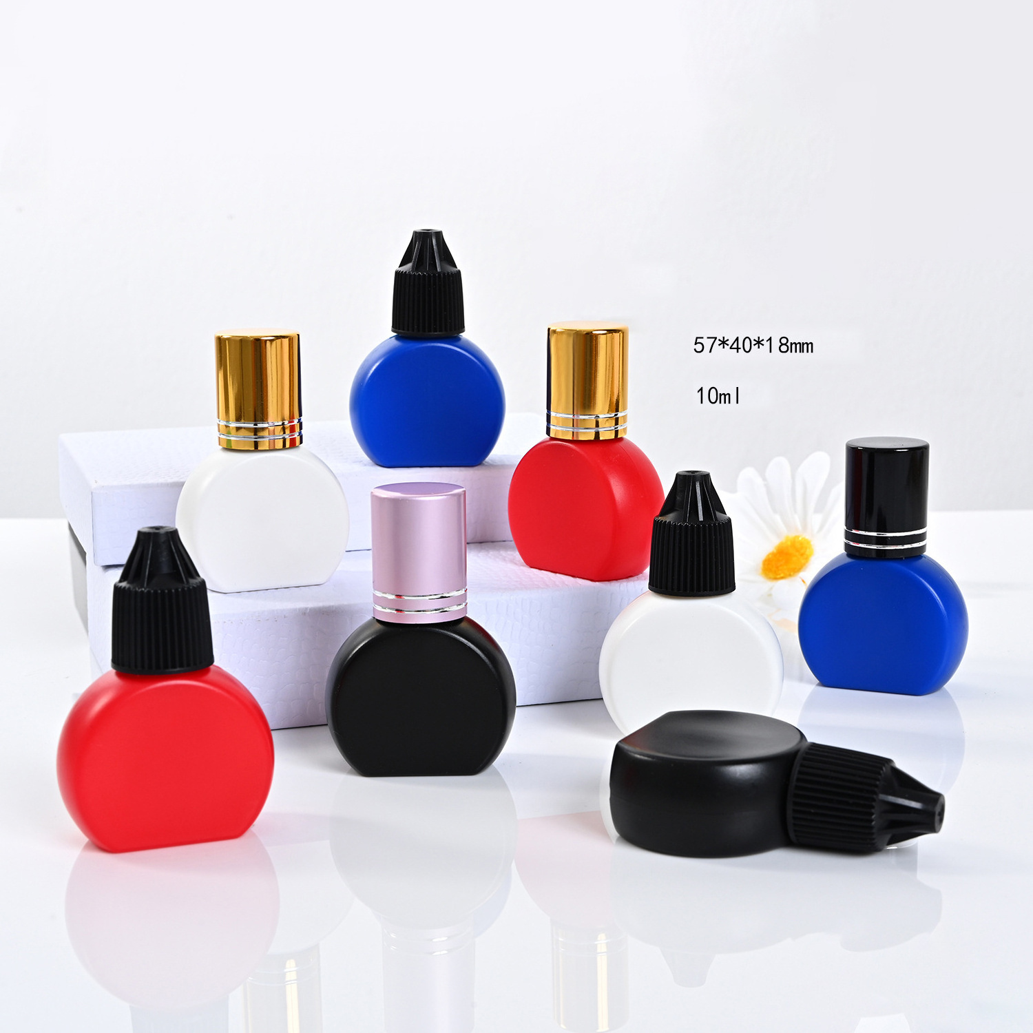 In Stock Cosmetic Packaging Container 5ml Plastic Bottle 10ml HDPE Bottle 15ml Empty Eyelash Glue Bottle