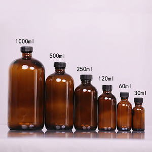 In Stock 250ml 500ml 1000ml  Clear Glass Water Bottle Dispensing Bottles Amber Glass Bottle With Bakelite Cap