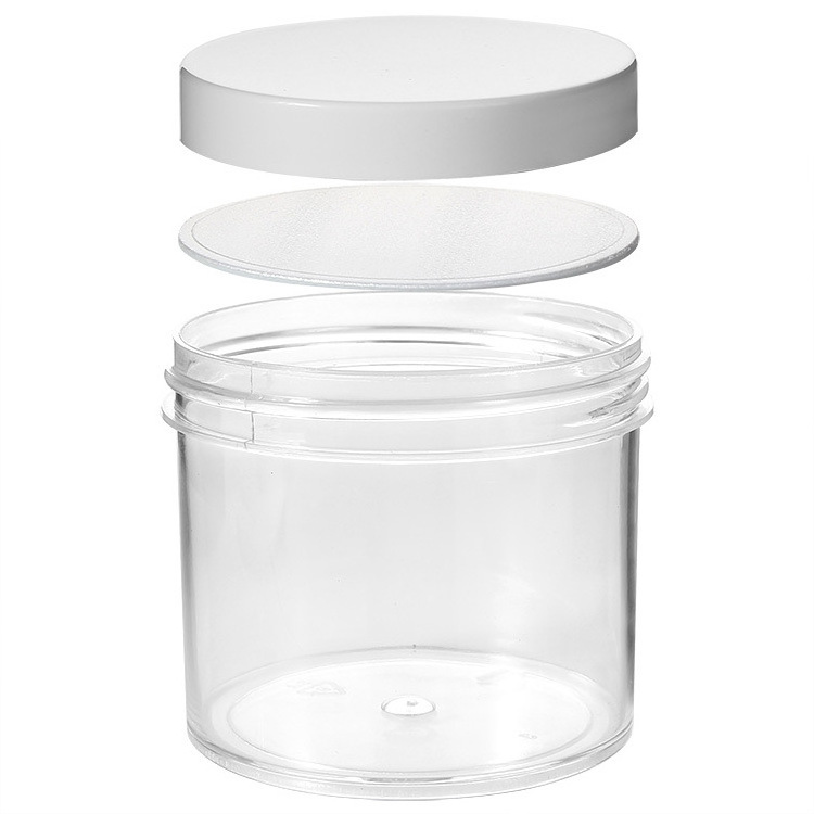 Custom Crystal mud Jar Clear Wide mouth Empty PS Plastic Slime Container