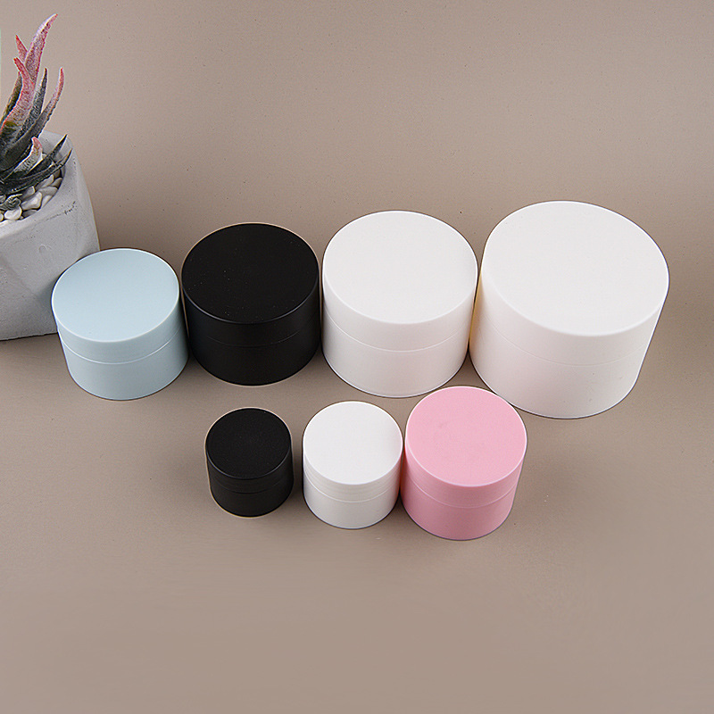 In Stock 3g 5g 10g 15g 30g 50g 80g Double Layer Pink White Black PP Plastic Cream Jar Empty Cosmetic Jar Lip Scrub Container