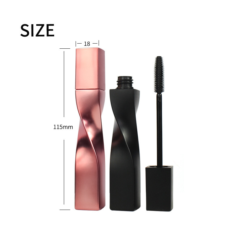 15ml Empty Matte Black Masca Tube  Rose Gold Mascara Wand Tubes With Brush