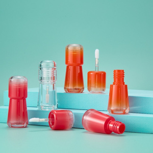 New Design 4ml Lip Gloss Container Empty Gradient Pink Liquid Lipstick Tube Orange Mushroom Shaped Lip Gloss Tube