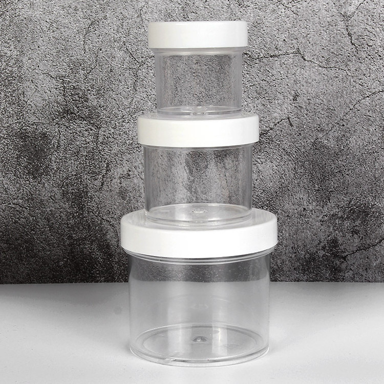 Custom Crystal mud Jar Clear Wide mouth Empty PS Plastic Slime Container