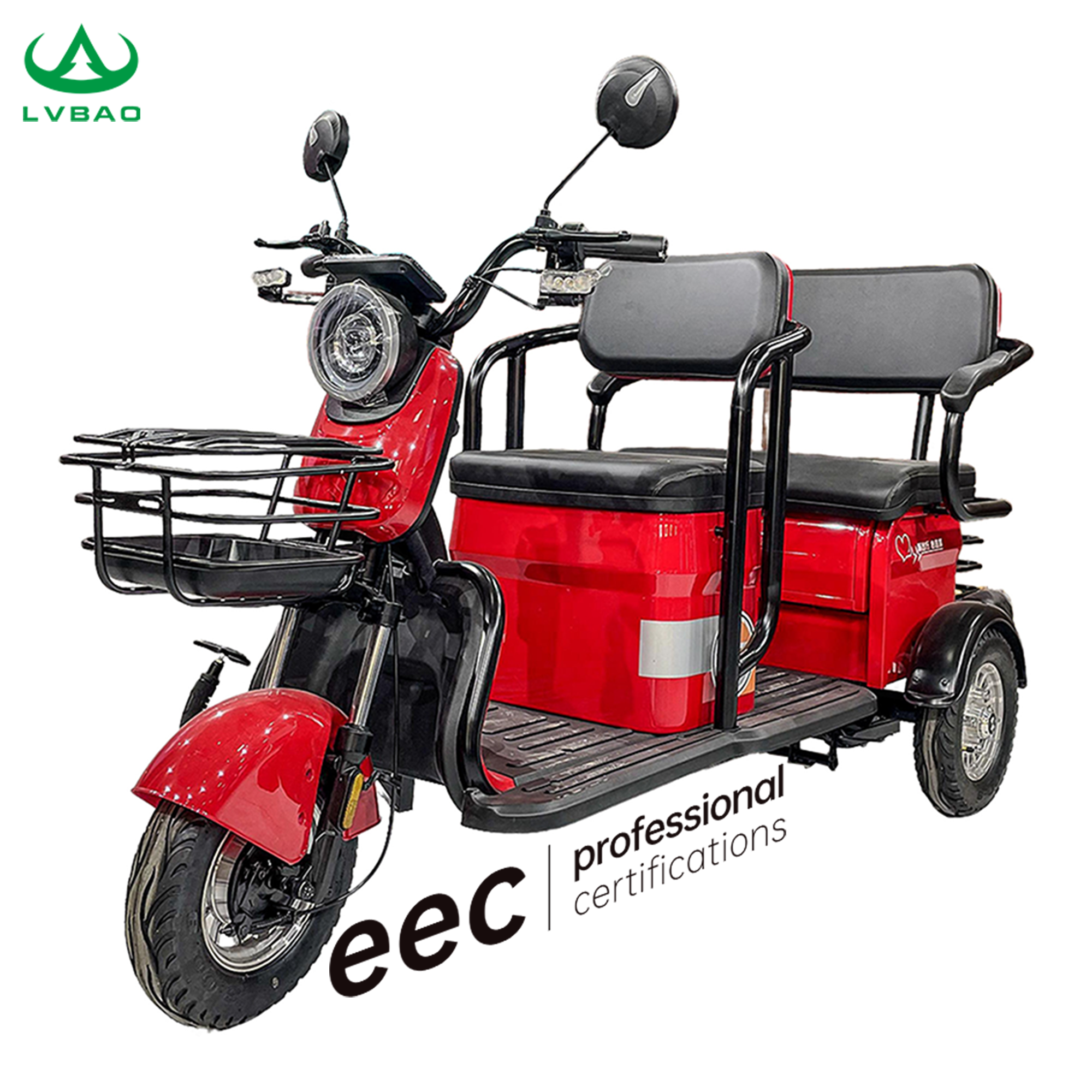 LB-XXX6 2024 Hot Selling Electric Tricycle Small Rickshaw Passenger Tricycle 3 Seaters Mobility Scooter for Passenger