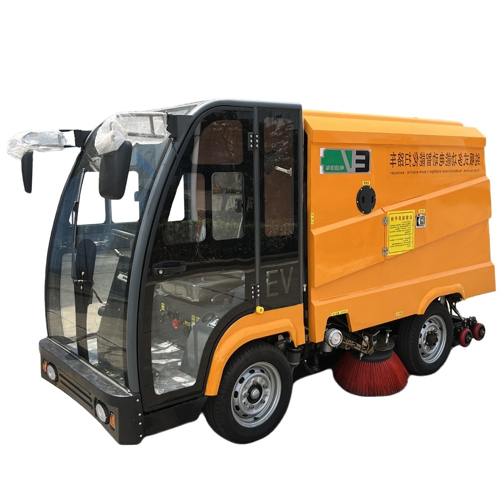 LB-4WPET4000 Full Closed Cabin Automatic Mini Street Tractor Outdoor Vacuum Dust Cleaner Road Sweeper