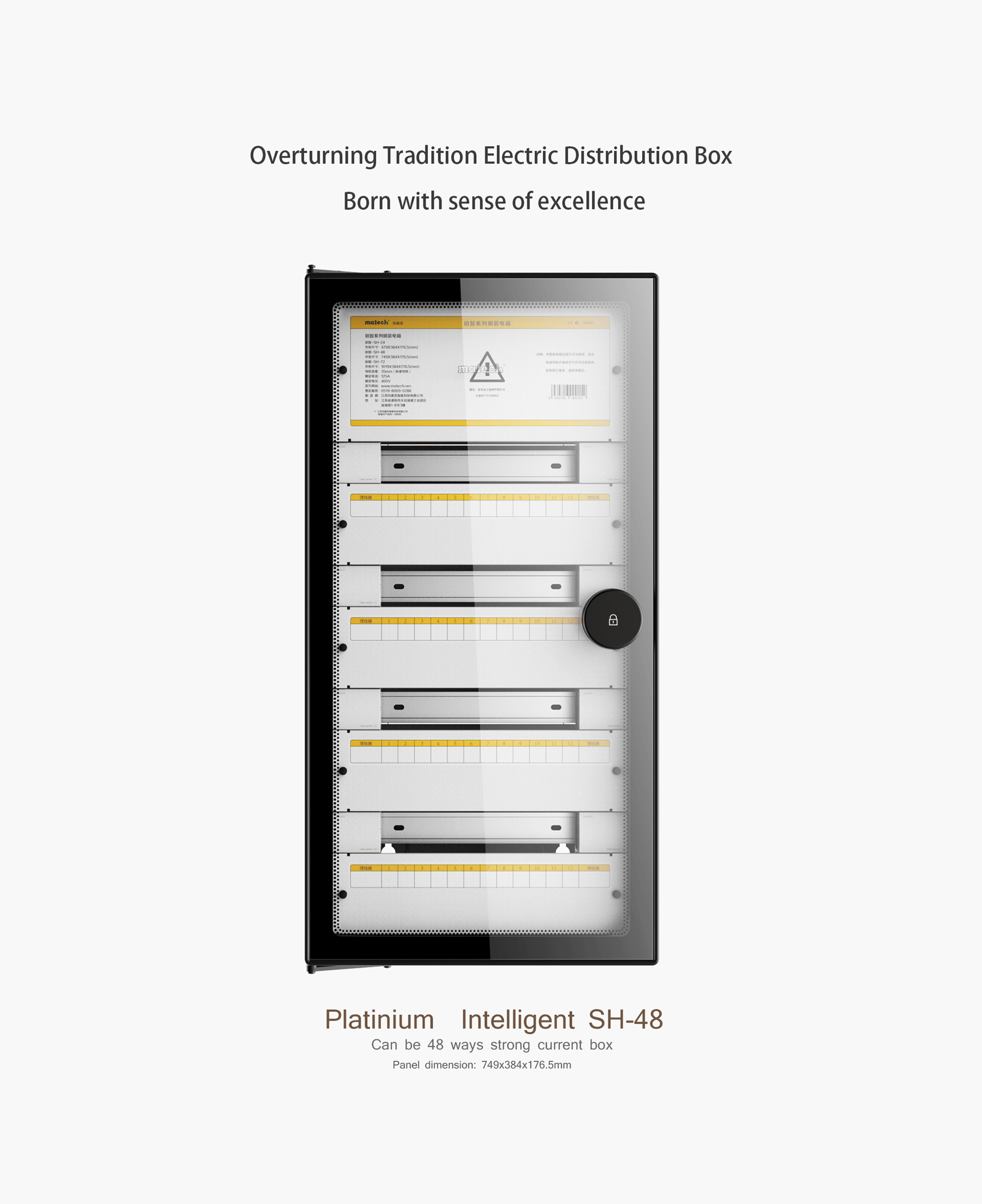 Custom surface mounted panel board lock power high end metal solar distribution box