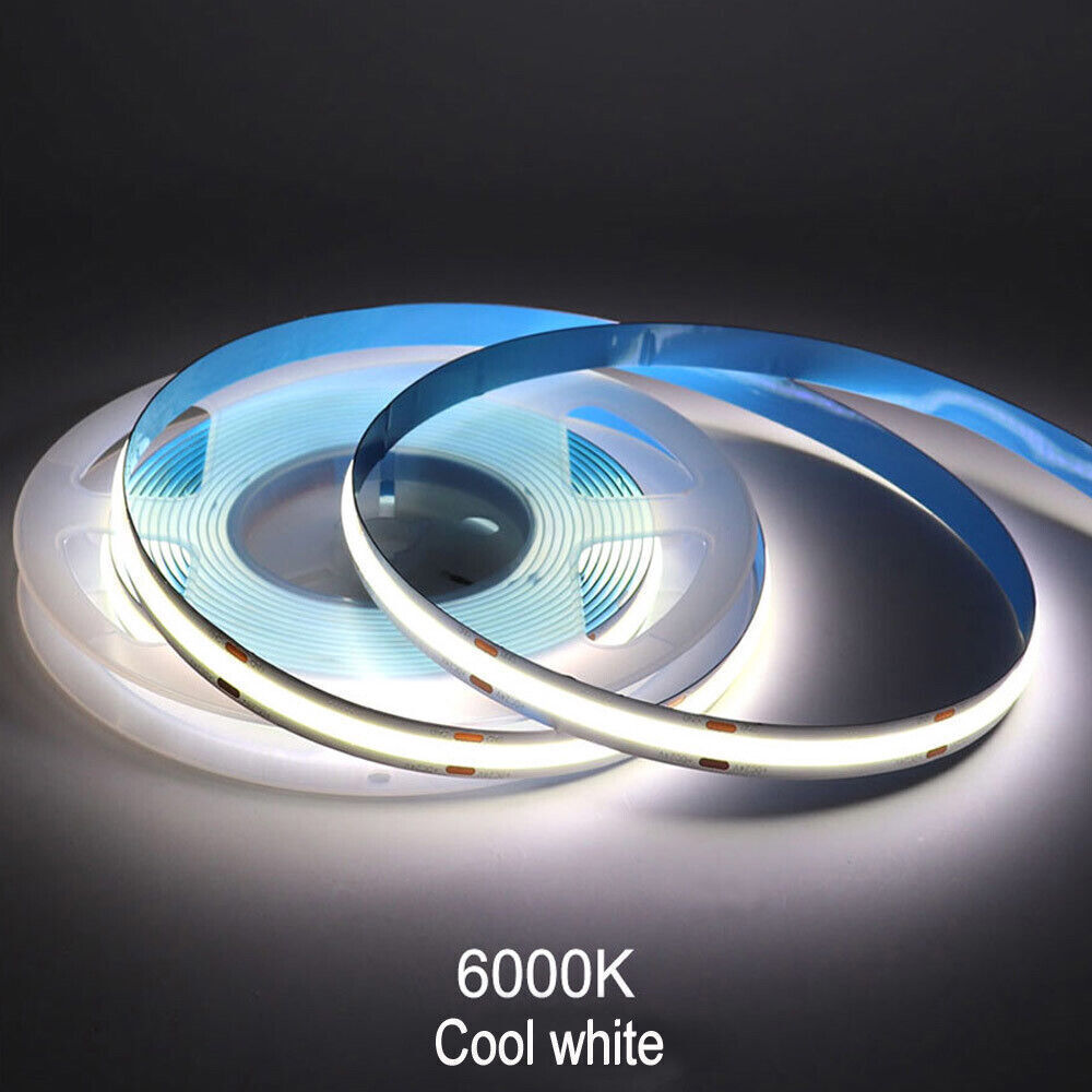 Wholesale Super Bright 5MM 8MM COB LED Strip Light Cold White 6000K DC12V 24V LED Tape Light for Ceiling