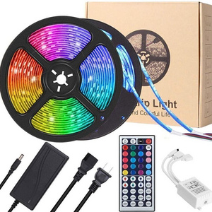 Wholesale SMD5050 RGB LED Strip Light 60LED DC12V 24V Flexible LED Tape Lights with Remote Control