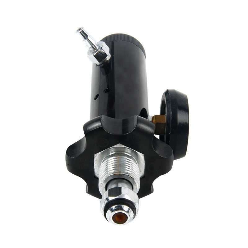 Medical Gas Bull Nose Schrader Valve Regulators Oxygen Tank Regulator With Self Sealing Valve