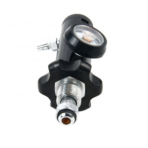 Medical Gas Bull Nose Schrader Valve Regulators Oxygen Tank Regulator With Self Sealing Valve