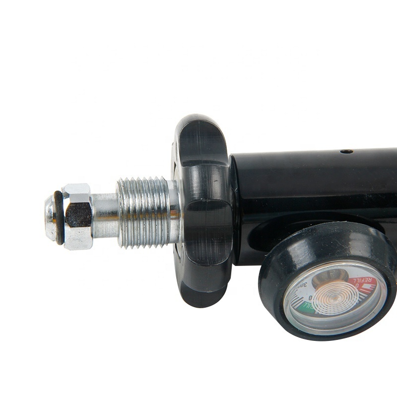 Medical Gas Bull Nose Schrader Valve Regulators Oxygen Tank Regulator With Self Sealing Valve