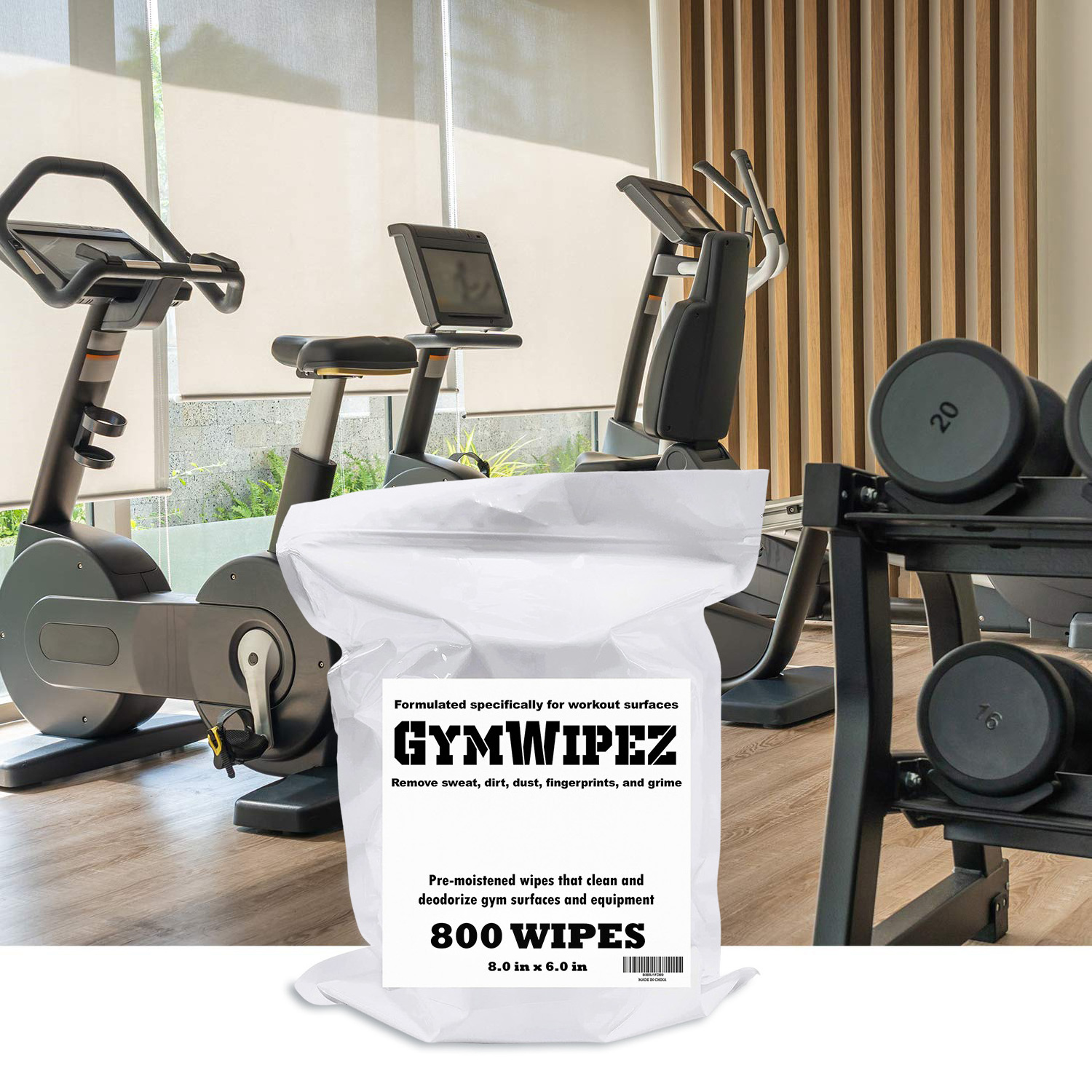 Hot Selling OEM&ODM Clean and Deodorize Workout Equipment and Surfaces Disposable 800 Count Gym Wipes