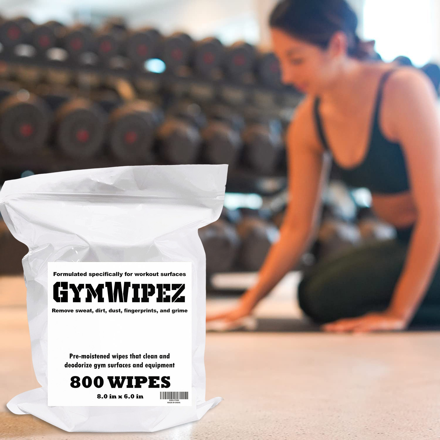 Hot Selling OEM&ODM Clean and Deodorize Workout Equipment and Surfaces Disposable 800 Count Gym Wipes