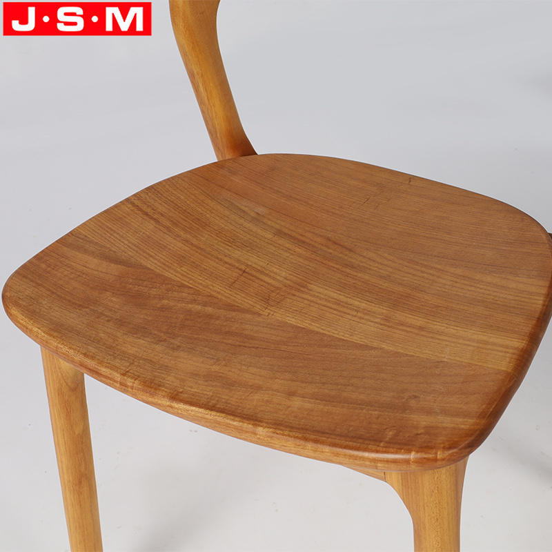 High Quality Stackable Living Room Restaurant Teak Wooden Seat Dining Chairs For Outdoor