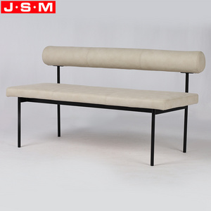 Modern L Shape Long Chair Livingroom Wooden Frame Metal Legs Bench Chairs