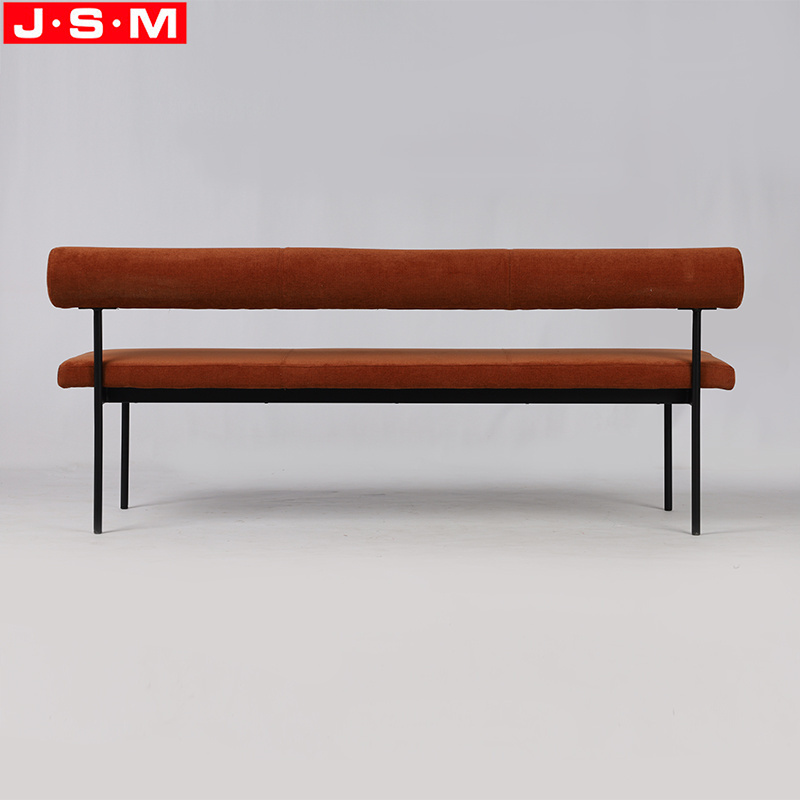 Modern L Shape Long Chair Livingroom Wooden Frame Metal Legs Bench Chairs