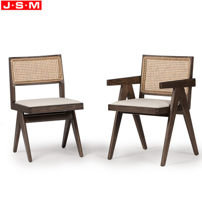 Modern Nordic Ash Wood Woven Wicker Cafe Chair Dining Chair Rattan Home Furniture Wood Chair