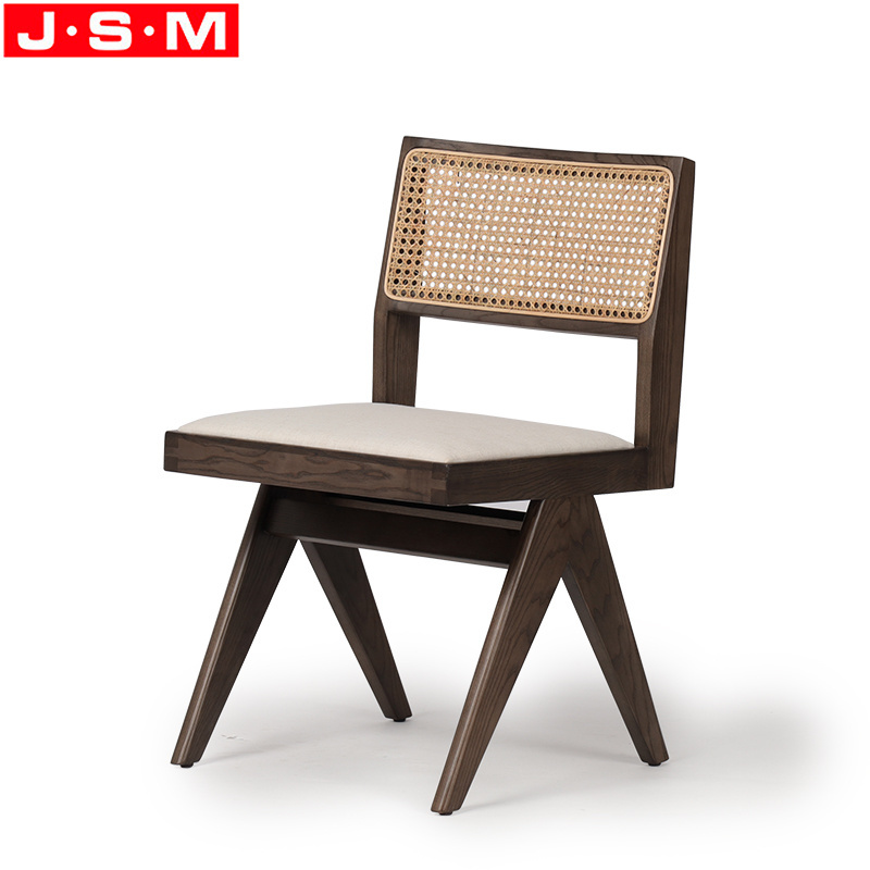 Modern Nordic Ash Wood Woven Wicker Cafe Chair Dining Chair Rattan Home Furniture Wood Chair