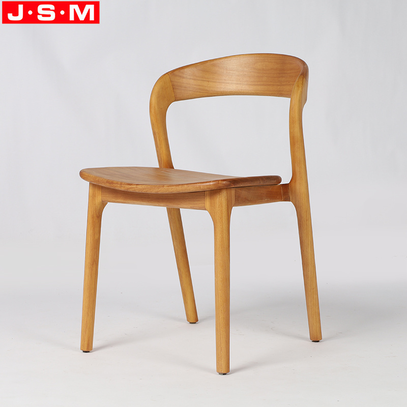 High Quality Stackable Living Room Restaurant Teak Wooden Seat Dining Chairs For Outdoor