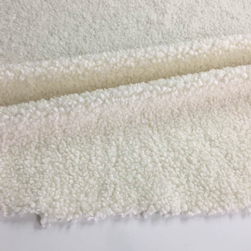 100% polyester knitted warm soft white curly hair teddy sherpa fleece lining fabrics