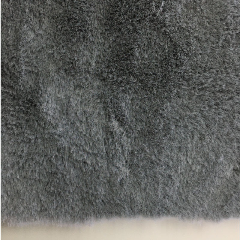 100% polyester fake rabbit fur based on with faux suede leather by glue garment coats fabric