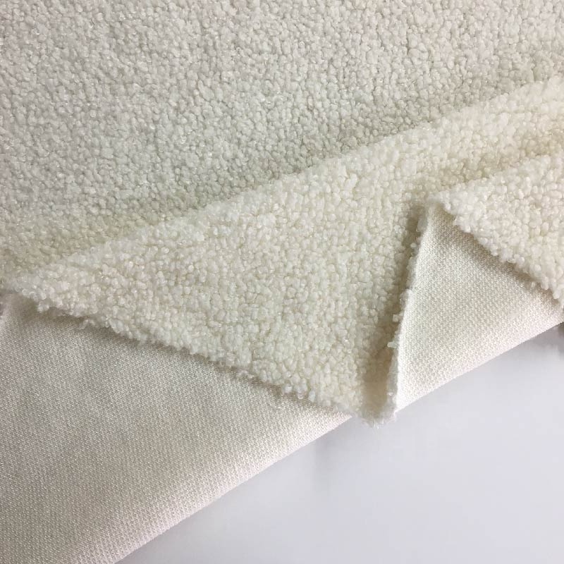 100% polyester knitted warm soft white curly hair teddy sherpa fleece lining fabrics